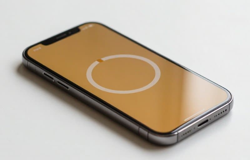 A smartphone showing a circular progress ring roughly two thirds filled, illustrating consumptionPercentage measured in milliunits where 100,000 means fully consumed