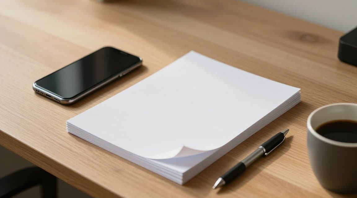 A smartphone beside a slim stack of paper forms with most pages torn away, illustrating Apple's Send Consumption Information payload cut from twelve fields to five